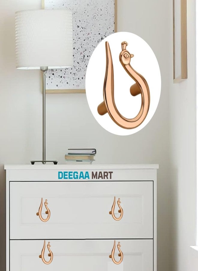 DEEGAA MART مقابض أدراج خزائن على شكل حرف D من DEEGAA MART، مصنوعة من سبائك الزنك، مناسبة لخزائن المطبخ، والخزائن ذات الأدراج، وخزائن الملابس، والخزائن، والأدراج، وأبواب الأثاث (2، ذهبي وردي، طاووسي) - Image 3